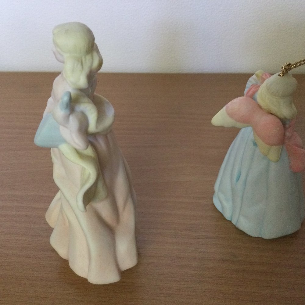 Two PAPEL Freelance Philippines small ceramic figurines ornaments Christmas